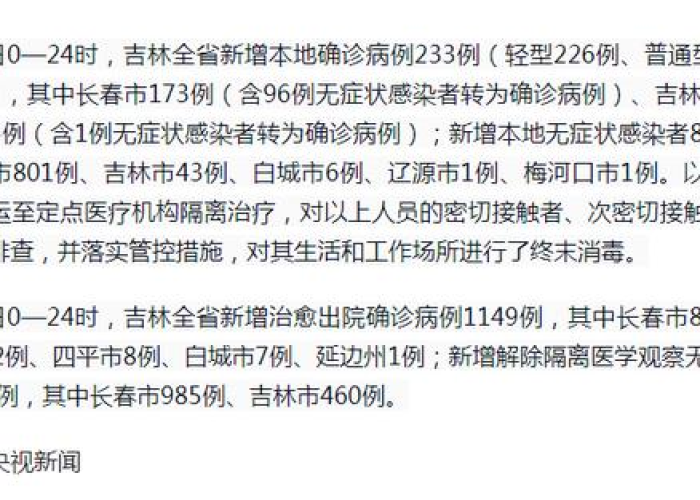 吉林新增63例本土确诊1例无症状感染者:吉林新增63例本土确诊 1例无症状 吉林新增63例本土确诊1例无症状感染者:吉林新增63例本土确诊 1例无症状