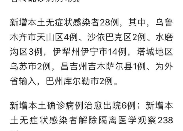 新疆疫情最新通告:新疆疫情最新官方公布