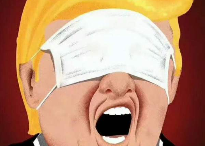 特朗普戴口罩啦(特朗普口罩戴在眼睛上是真的吗) 特朗普戴口罩啦(特朗普口罩戴在眼睛上是真的吗)