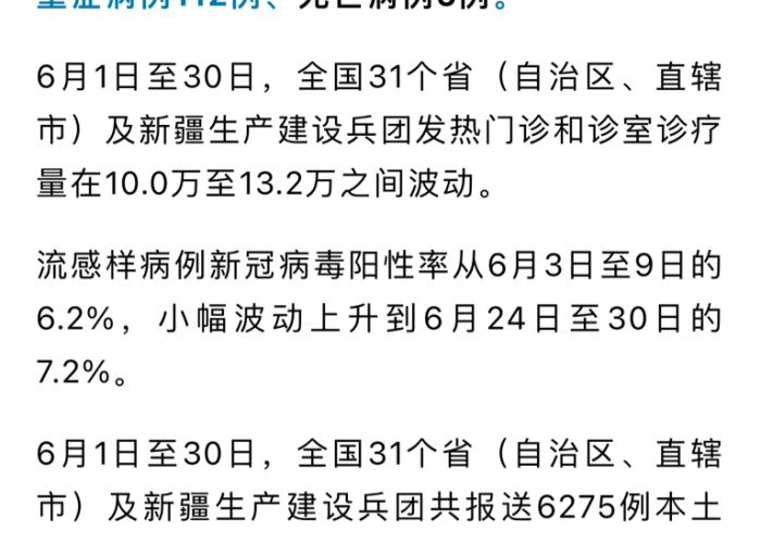 【6月全国新冠疫情最新数据,6月全国疫情情况总结】 【6月全国新冠疫情最新数据,6月全国疫情情况总结】