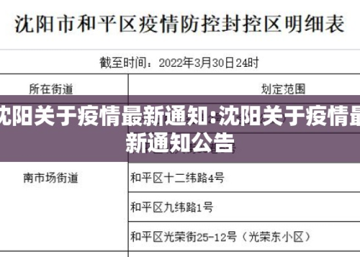 沈阳疫情最新消息今天公布,防控措施再升级,市民生活有序应对 沈阳疫情最新消息今天公布,防控措施再升级,市民生活有序应对